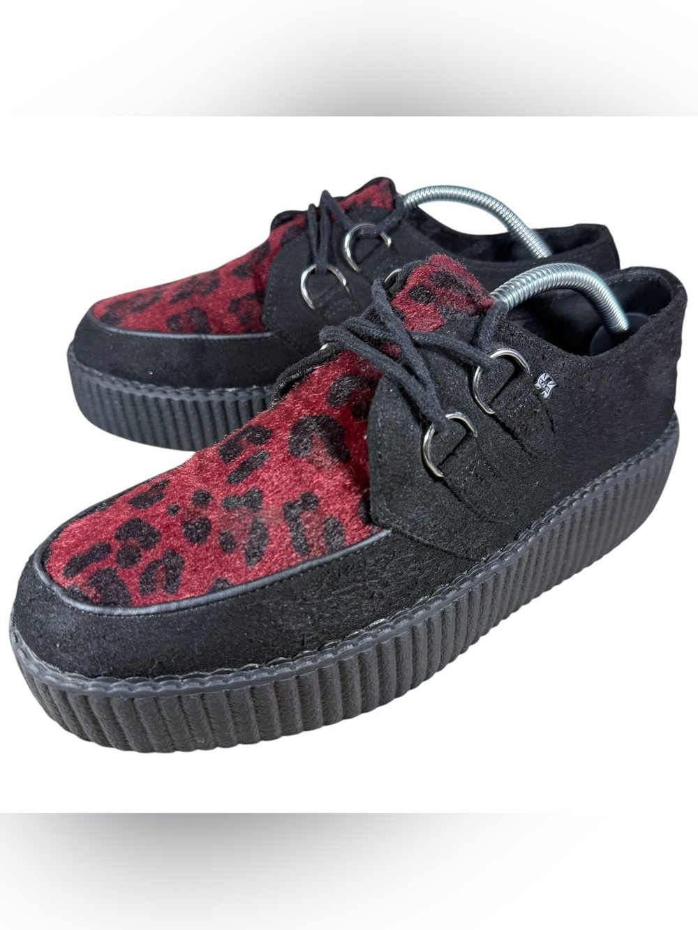 T.U.K. Red Leopard Creeper Platform Shoes Vegan US Size 10 Mens - 12 Women’s